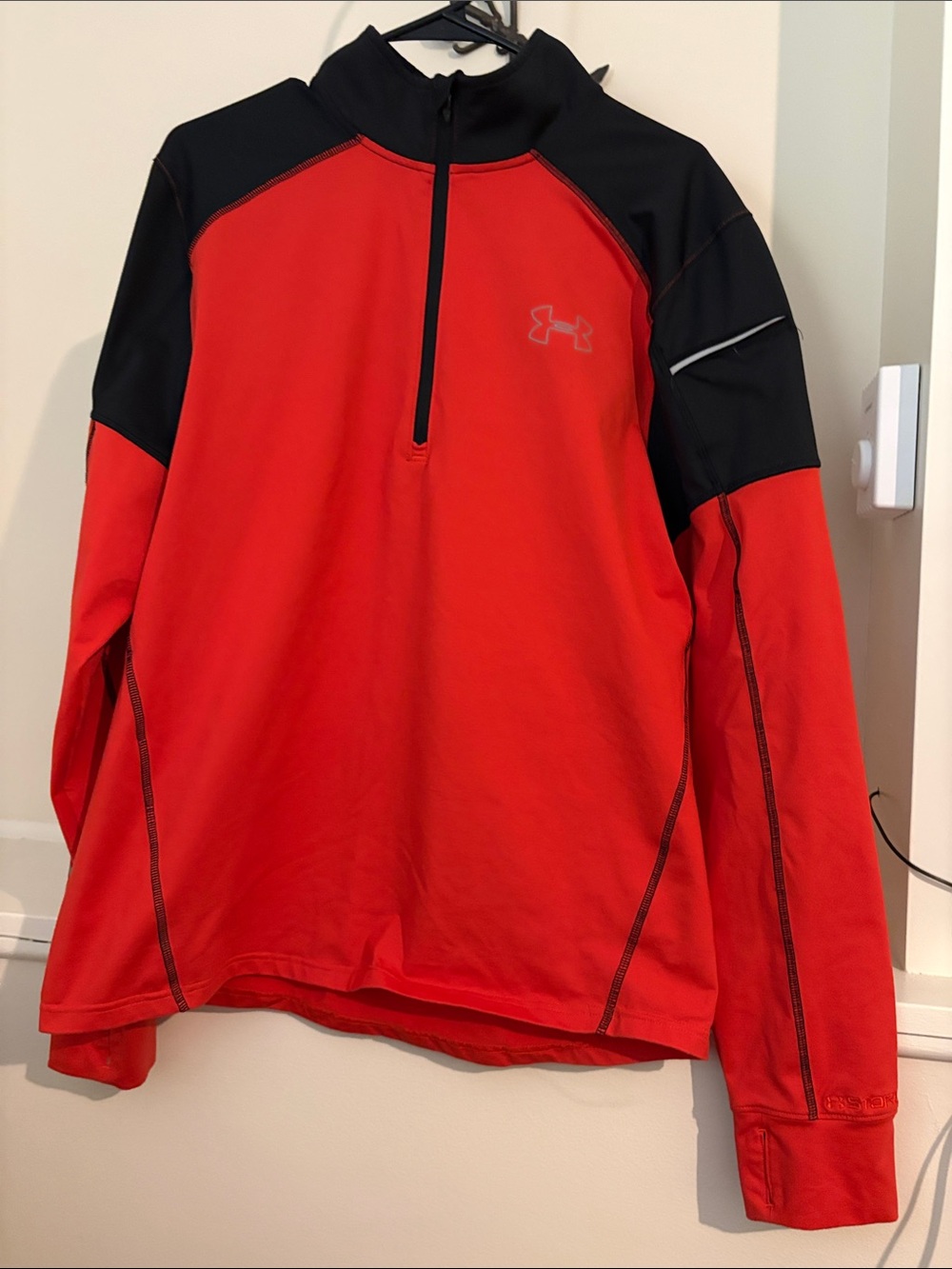 Under Armour Red and Black Half-Zip Athletic Pullover